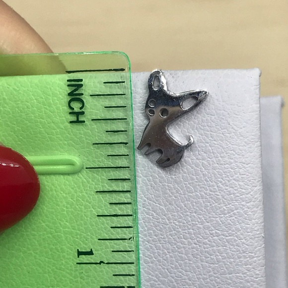 Stainless Steel Dog Stud Earrings - Picture 4 of 5